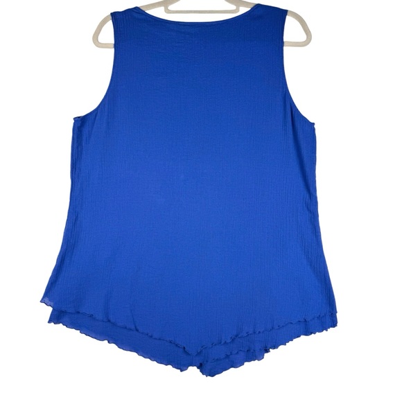 Soft Surroundings Women’s Siesta Key Tank Top Size Large Gauze Sleeveless Blue - Picture 5 of 7